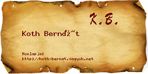 Koth Bernát névjegykártya